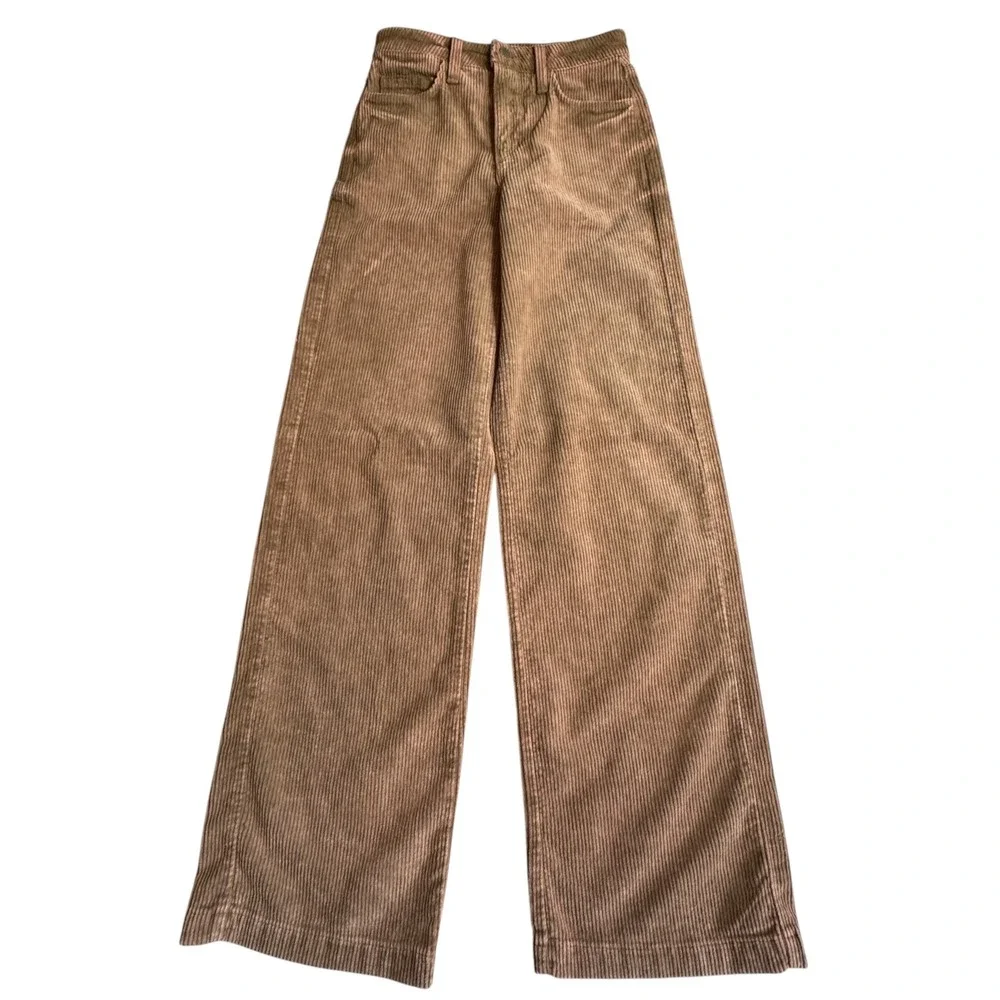 L'AGENCE Scottie High Rise Wide Leg Corduroy Pants Womens 23 Plaster Brown NWOT - Picture 12 of 14